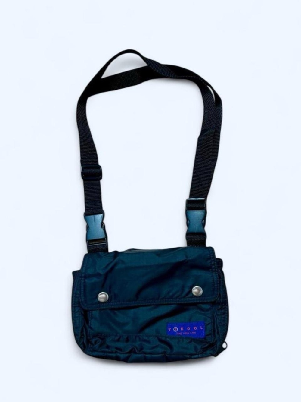 Y2K Black Crossbody Belt Bag with Adjustable Strap
